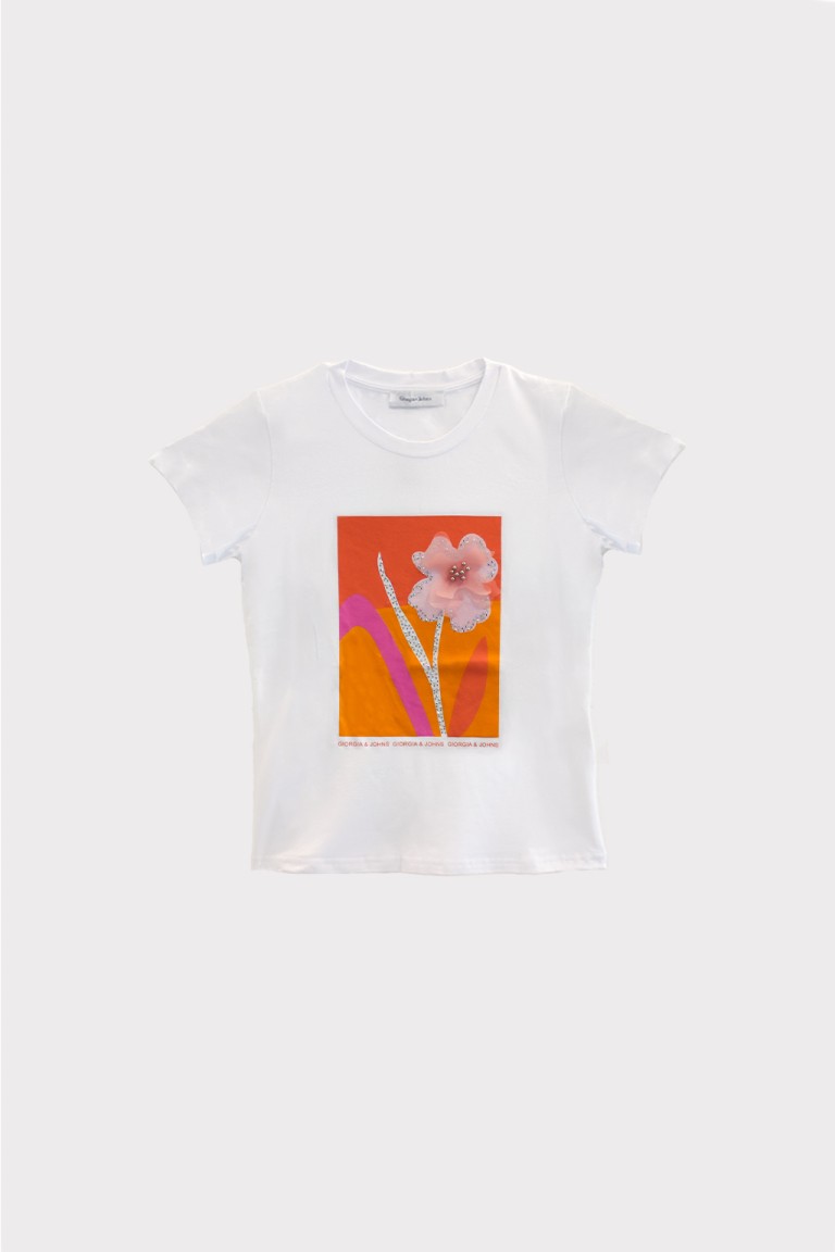 T-shirt con fiore