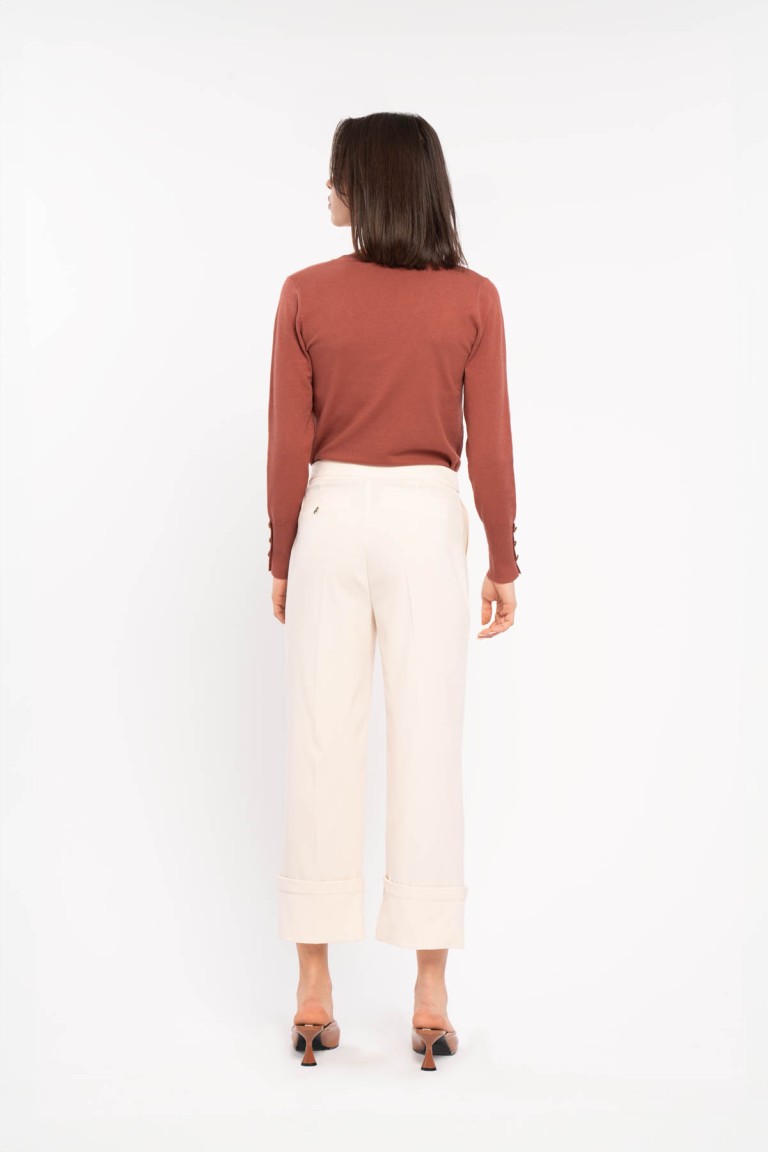 Maglia riga scollo costina